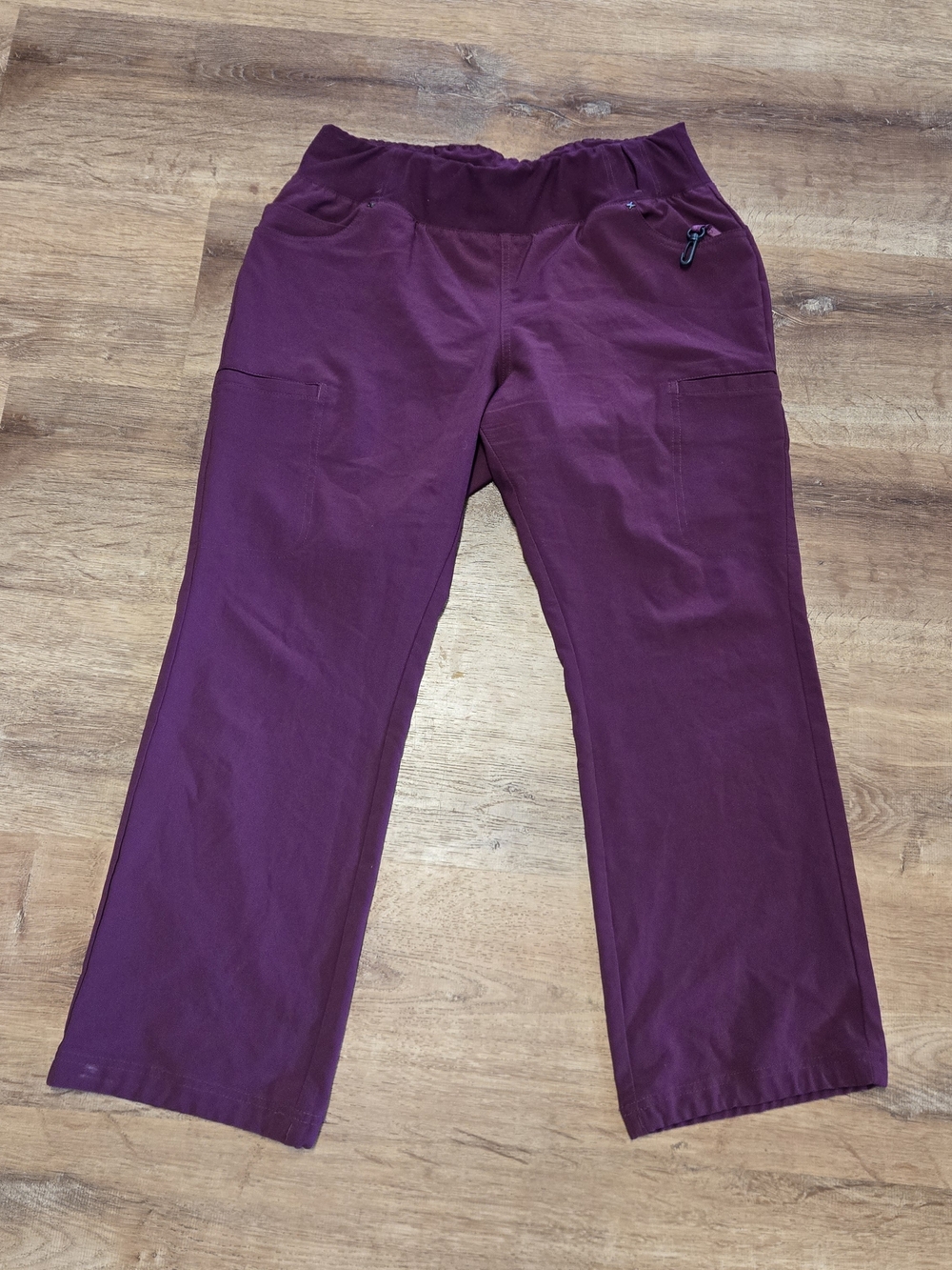 Cherokee Flex Women's Straight Leg Scrub Pants in Burgundy Large Petite